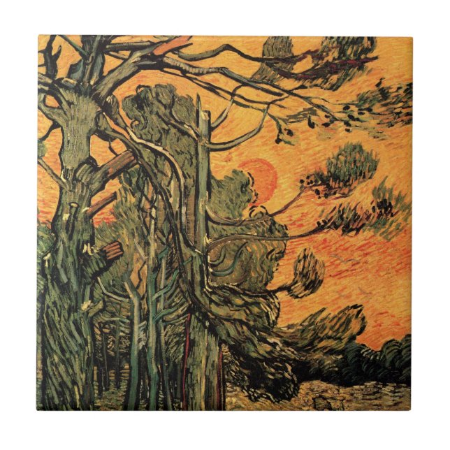 Tallrik med tallar av Vincent van Gogh Kakelplatta (Framsidan)