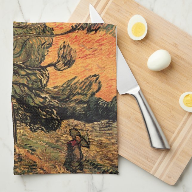 Tallrik med tallar av Vincent van Gogh Kökshandduk (Vikt i Fjärdedel)