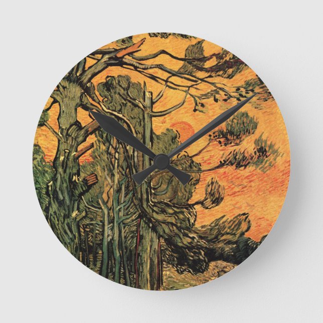 Tallrik med tallar av Vincent van Gogh Rund Klocka (Framsida)