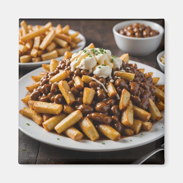 Tallrik Poutine Magnet (Framsidan)