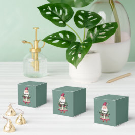 Tallrik Röd Glad Jul Gran Santa (på baksidan) Presentaskar