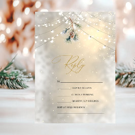 Tallrik String Lights Vinter Bröllop RSVP Inbjudningar