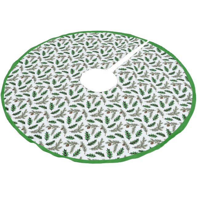 Talltälja av borstad polyester med motiv av tall o julgransmatta borstad polyester (Vinklad)