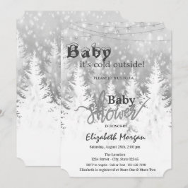 Tallträd Det är kallt ute Babyfirande Inbjudningar