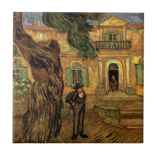 Tallträd i Saint-Paul av Vincent van Gogh Kakelplatta
