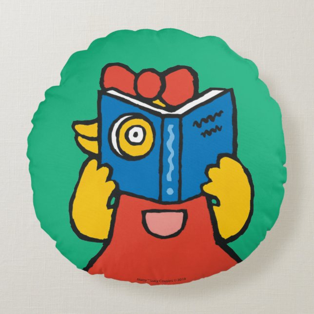 Tallulah gör ett roligt ansikte rund kudde (Framsidan)