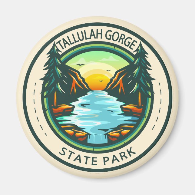Tallulah Gorge State Park Georgia Badge Magnet (Framsidan)