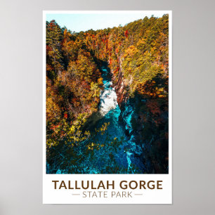 Tallulah Gorge State Park Georgia Watercolor Poster