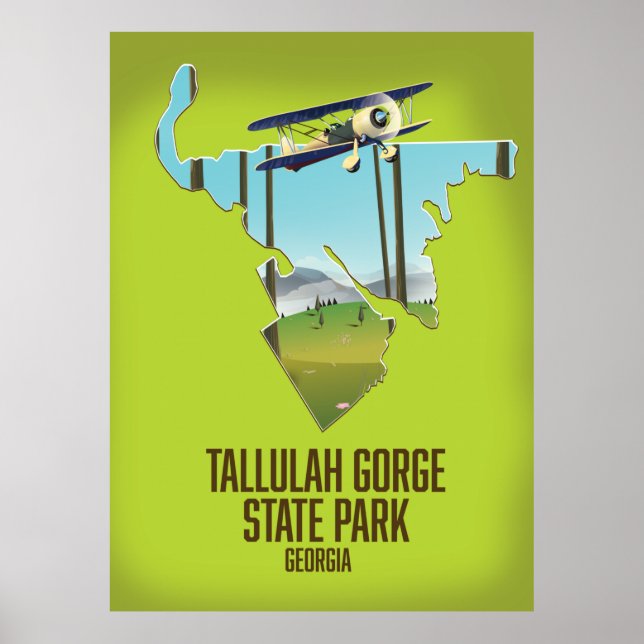 Tallulah Gorge State Park karta Poster (Framsidan)
