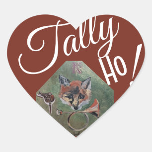 tally ho hjärtformat klistermärke