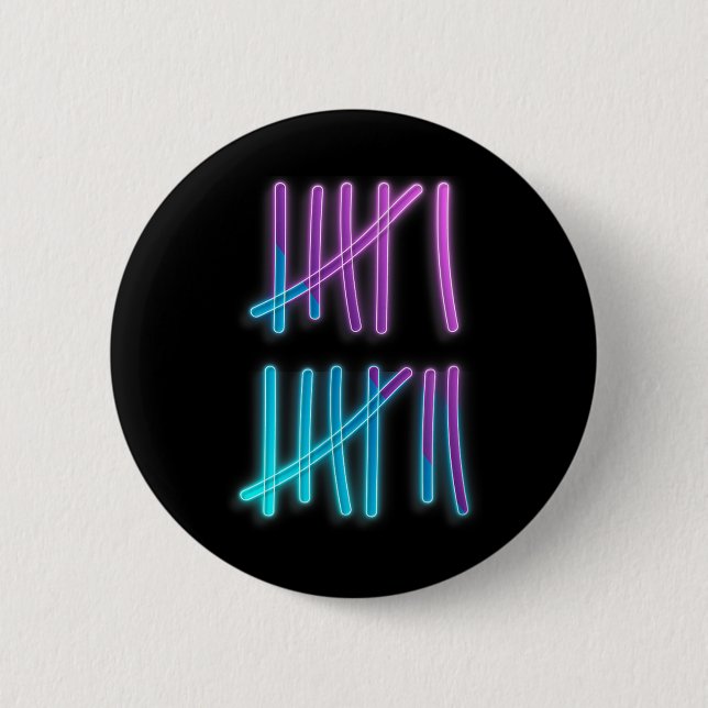 Tally Marks 67 Meme Färgglad Räkning 6 7 Brainrot Knapp (Framsida)