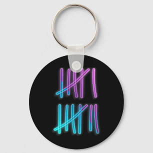 Tally Marks 67 Meme Färgglad Räkning 6 7 Brainrot Nyckelring