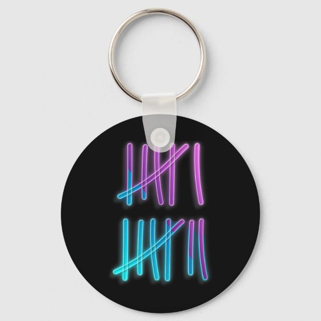 Tally Marks 67 Meme Färgglad Räkning 6 7 Brainrot Nyckelring (Framsida)