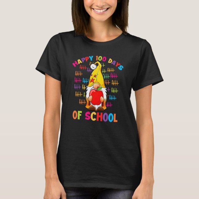 Tally Marks Happy 100th Day Of School Gnome Studen T Shirt (Framsida)
