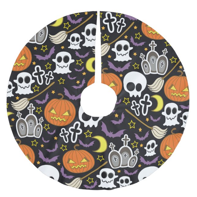 Talman Halloween: Den bästa bakgrunden. Julgransmatta Borstad Polyester (Framsidan)