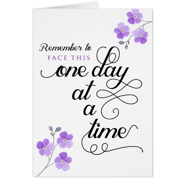 Tålmodig cancer, vänder mot denna en dag i sänder hälsningskort (Framsidan)