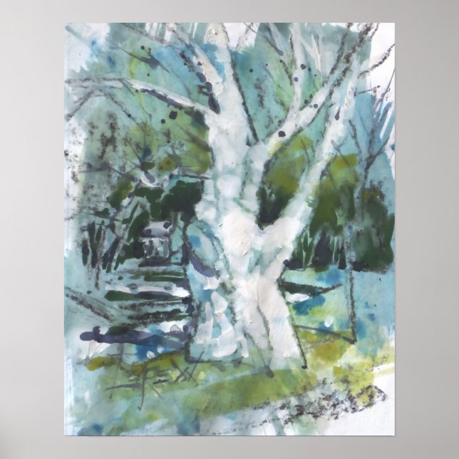 Tålmodighetsträd Målning / Konstnär Larry Lerew Poster (Framsidan)