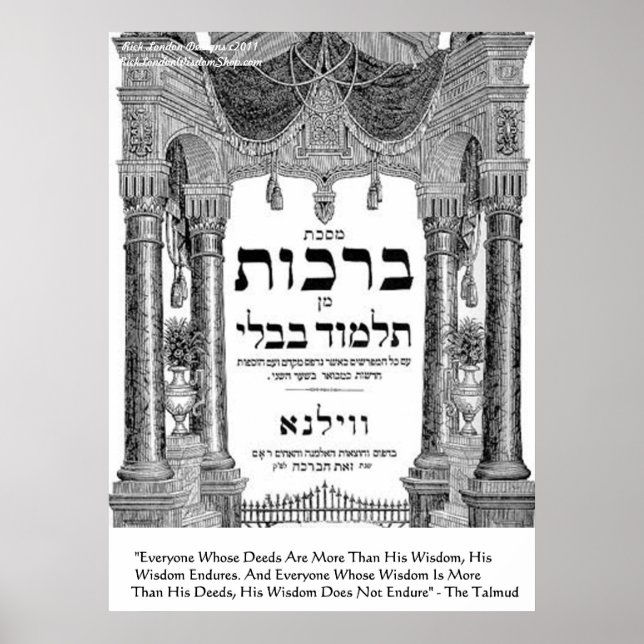 Talmud "Visdom/Gärningar" Citat Poster (Framsidan)