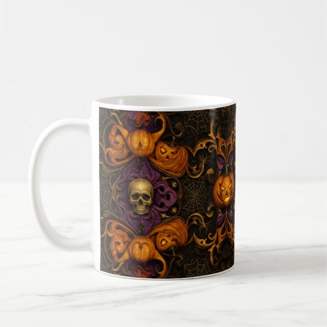 Taloky ännu Charming Halloween Mönster Mugg (Vänster)