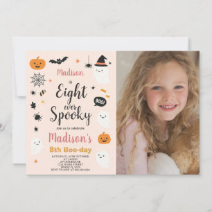 Taloky Åtta barn Halloween-födelsedagsinbjudan Inbjudningar