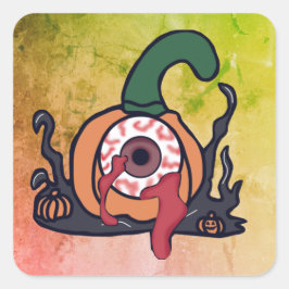 Taloky Bloodshot Pumpkin Fyrkantigt Klistermärke