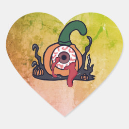 Taloky Bloodshot Pumpkin Hjärtformat Klistermärke