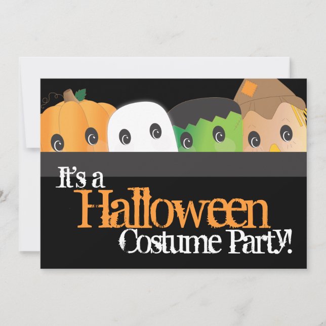 Taloky Cute Halloween Costume Party Inbjudningar (Framsida)