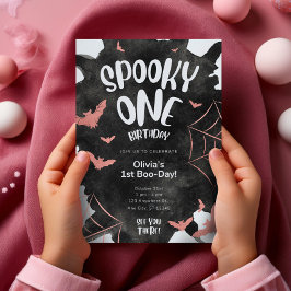 Taloky en inbjudan Halloween Birthday Rosa Fladder