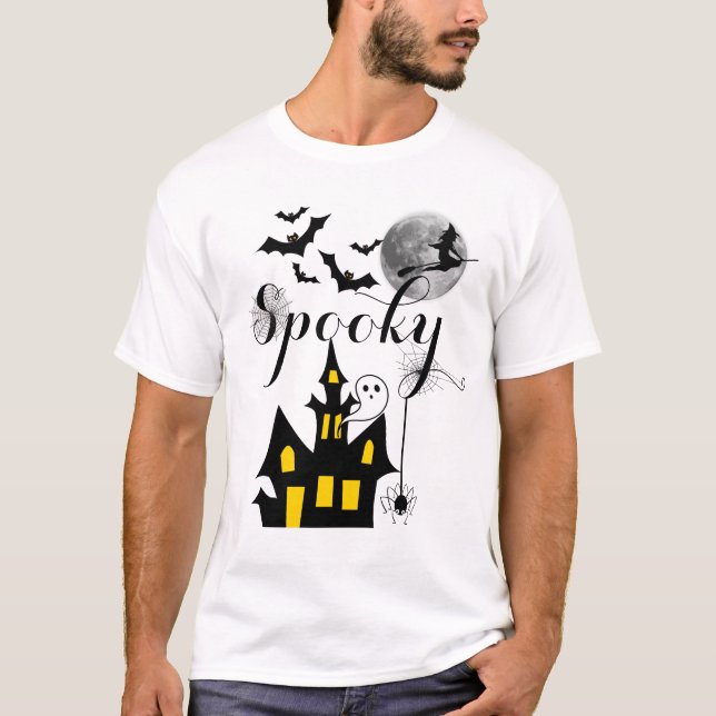 Taloky för Haunted House Halloween fest T Shirt (Framsida)