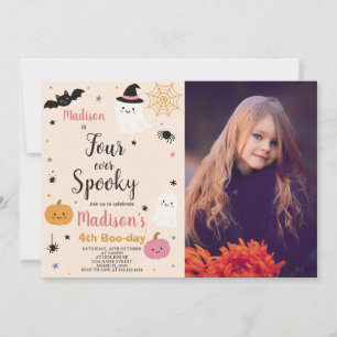 Taloky Fyra barn Halloween-födelsedagsinbjudan Inbjudningar