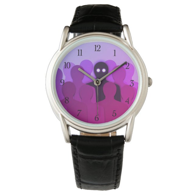 Taloky Ghost i People Crowd Horror Art Armbandsur (Framsida)