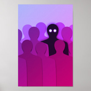 Taloky Ghost i People Crowd Horror Art Poster