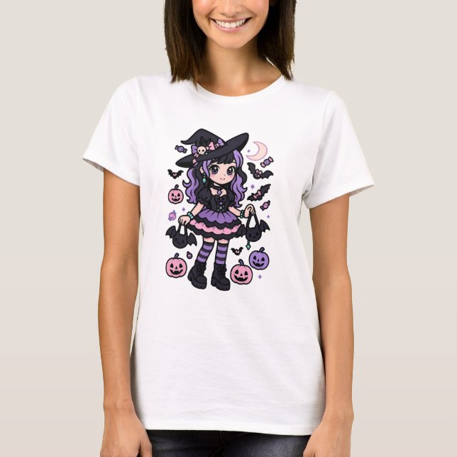 Taloky Gothic Halloween-illustration T Shirt (Framsida)