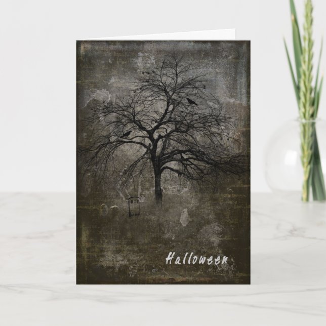 Taloky Halloween Card med Spöken och Gravestones Helgkort (Framsida)