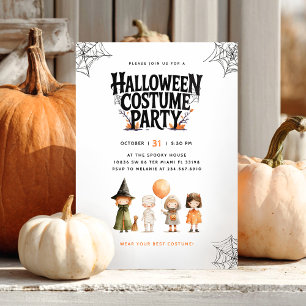 Taloky Halloween Costume Party barninbjudan Inbjudningar