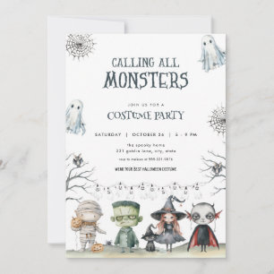 Taloky Halloween Costume Party-inbjudan Inbjudningar
