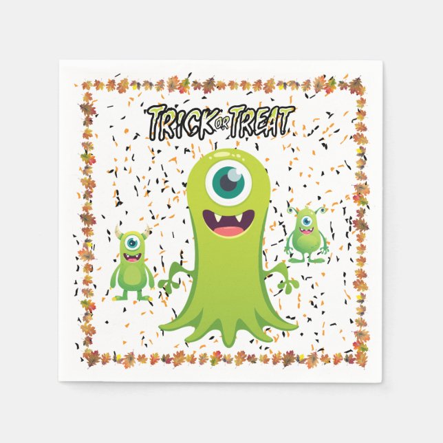 Taloky Halloween Group of Slime Monsters Pappersservett (Framsidan)