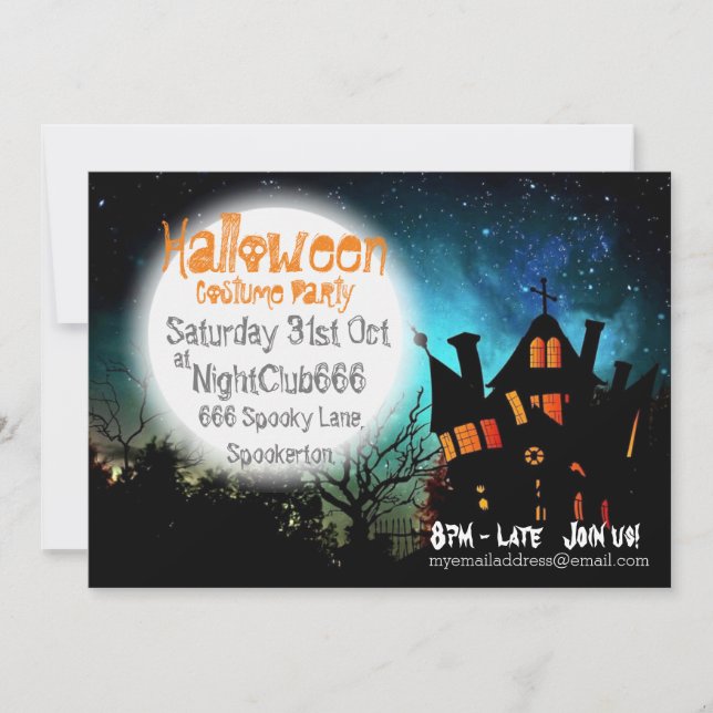 Taloky Halloween House Inbjudningar (Framsida)
