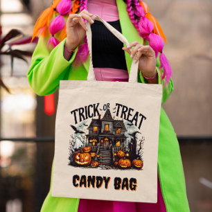 Taloky Halloween kväll med spöken och pumpor Tygkasse