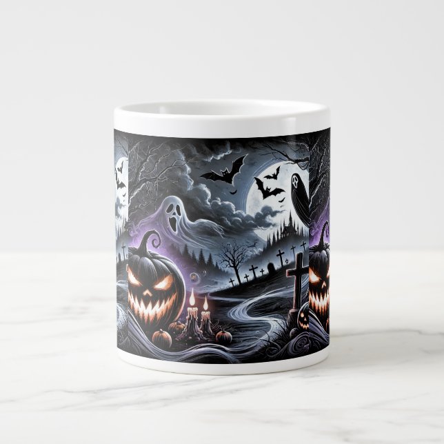 Taloky Halloween Natt: Brökt knumpkins och Ghost Jumbo Mugg (Framsidan)