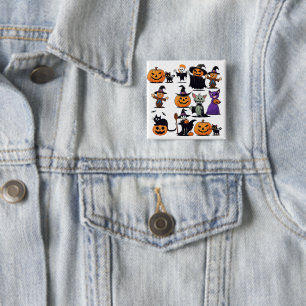 Taloky Halloween Natten av Terror Halloween Collag Knapp