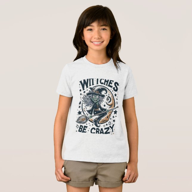 Taloky Halloween Shirt - "Witches Be Crazy" T Shirt (Framsida Full)