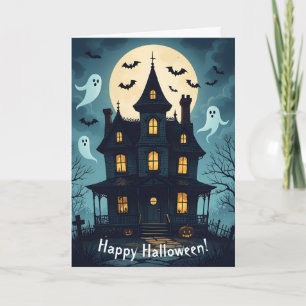 Taloky Haunted House Halloween Card Kort