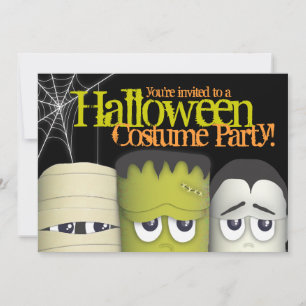 Taloky Monster och vänner Halloween Costume Party Inbjudningar