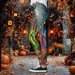 Taloky Monsters Halloween ett av en sorts lag Leggings