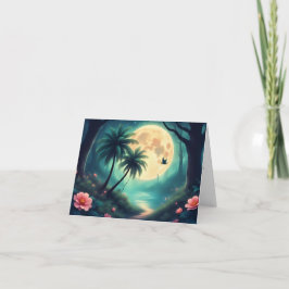 Taloky Natt över Tropical Vatten - Halloween Card Tack Kort