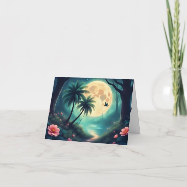 Taloky Natt över Tropical Vatten - Halloween Card Tack Kort (Framsida)