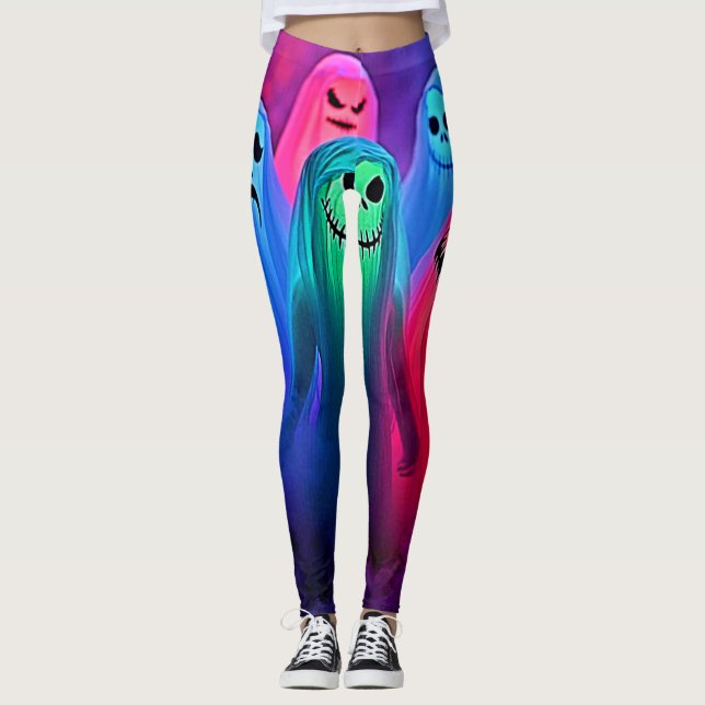 Taloky Natten av färgfull Spöken design Leggings (Framsida)