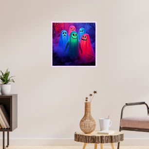 Taloky Natten av färgfull Spöken design Poster