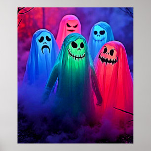 Taloky Natten av färgfull Spöken design Poster